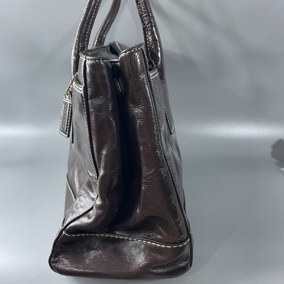 Coach Vintage # 11789 Large Leather Shoulder Bag In Chocolate Brown - Picture 5 of 15